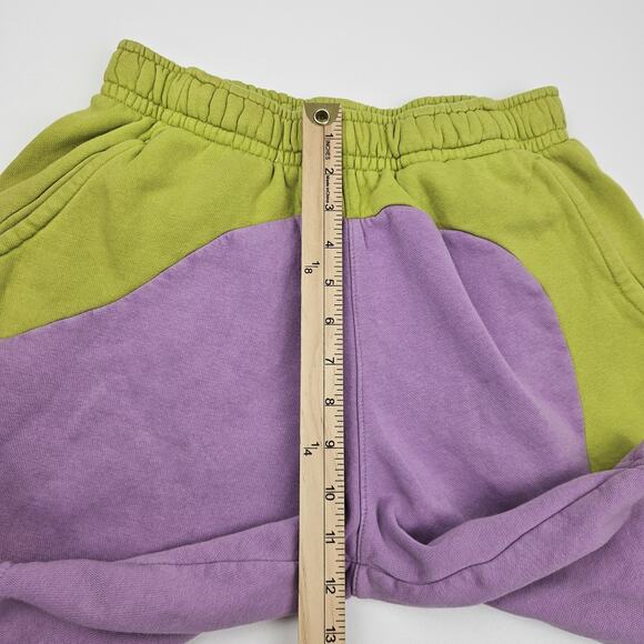 Nike Men Sportswear Color Clash Knit Sweat Shorts Men's S Green/Purple Fleece - Picture 10 of 11